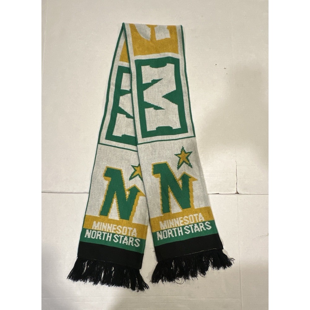 Minnesota North Stars Scarf Knit NHL Hockey CCM Retro Vintage Green White